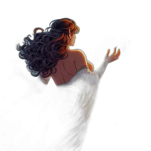 hair, dress, crown, creature transparent PNG cut-out