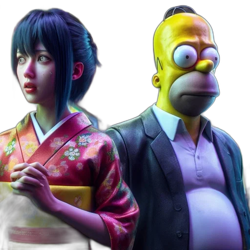 concept art, cyberpunk, 3d render, vaporwave transparent PNG cut-out