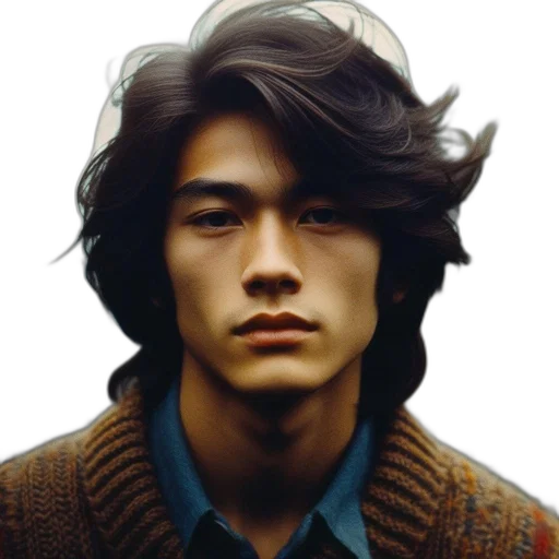 face, hair, jacket, hat transparent PNG cut-out