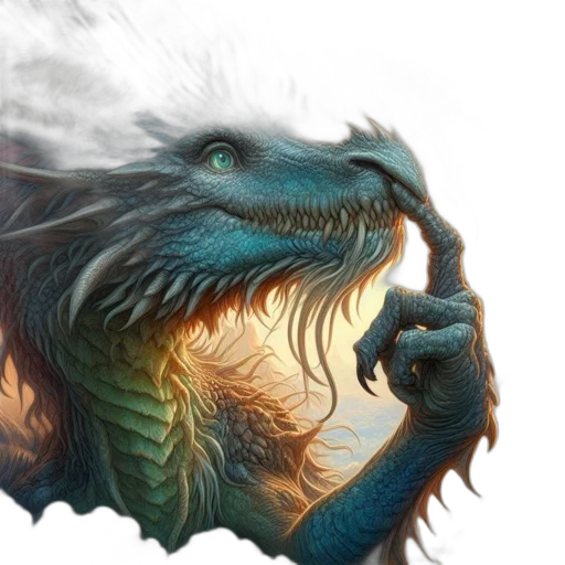 dragon, creature, face, fantasy art transparent PNG cut-out