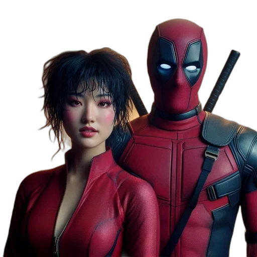 concept art, comic book art, 3d render, two transparent PNG cut-out