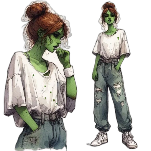 creature, concept art, watercolor, comic book art transparent PNG cut-out