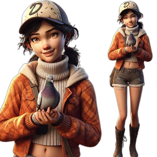 jacket, weapon, staff, hat transparent PNG cut-out