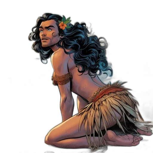 hair, comic book art, concept art, fantasy art transparent PNG cut-out