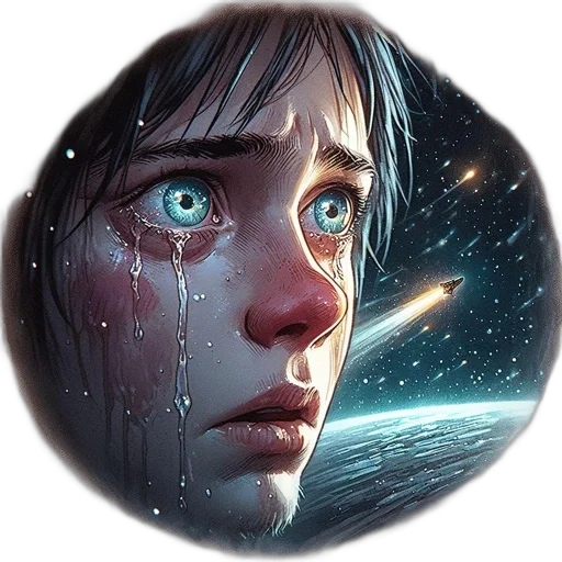 face, concept art, comic book art, fantasy art transparent PNG cut-out