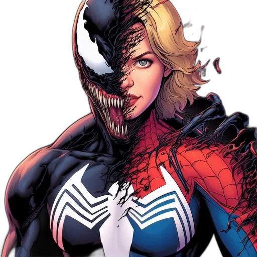 mask, comic book art, concept art, venom transparent PNG cut-out
