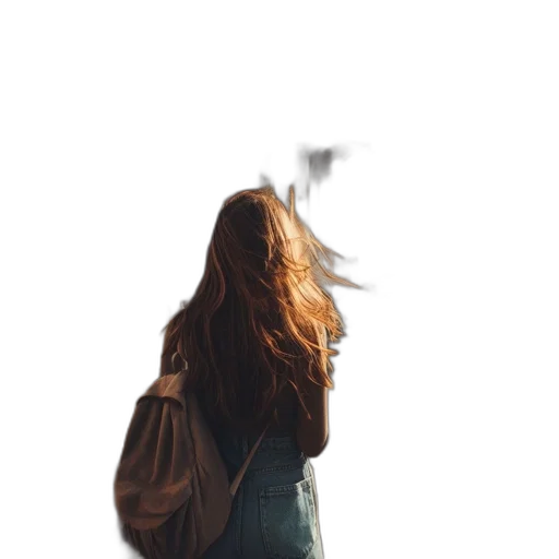 hair, dress, jacket, mask transparent PNG cut-out