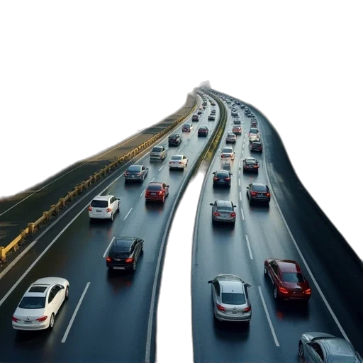 car, traffic, highway, top transparent PNG cut-out