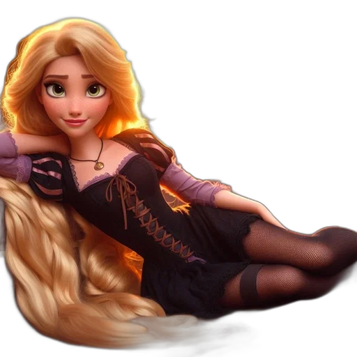 dress, hair, 3d render, fantasy art transparent PNG cut-out