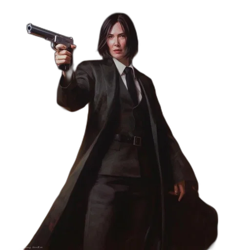weapon, jacket, staff, concept art transparent PNG cut-out