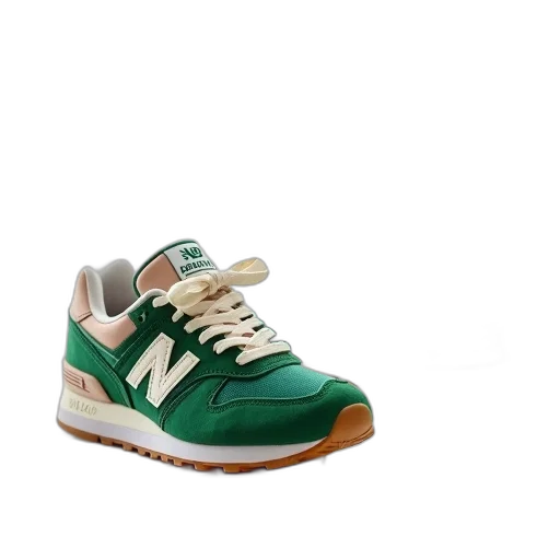 shoes, 3d render, green, pair transparent PNG cut-out