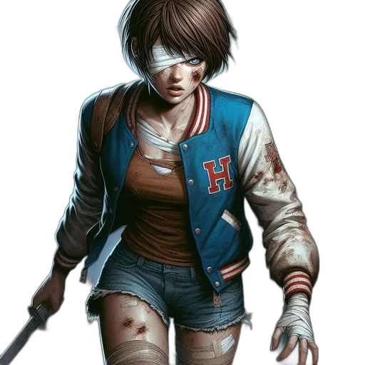 jacket, weapon, concept art, comic book art transparent PNG cut-out