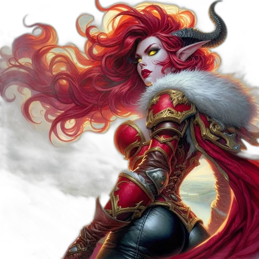 fantasy art, comic book art, concept art, red transparent PNG cut-out