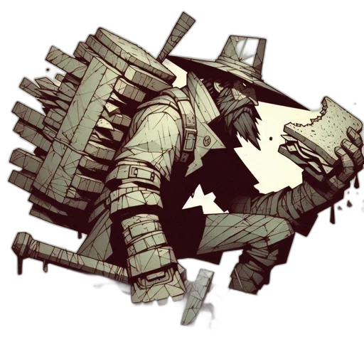 weapon, hat, robot, staff transparent PNG cut-out