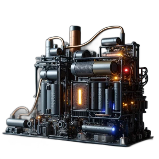 robot, 3d render, concept art, pixel art transparent PNG cut-out