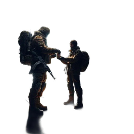 weapon, robot, staff, jacket transparent PNG cut-out