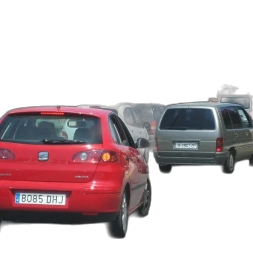 car, 3d render, red, license transparent PNG cut-out