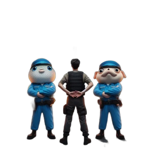 staff, jacket, weapon, robot transparent PNG cut-out