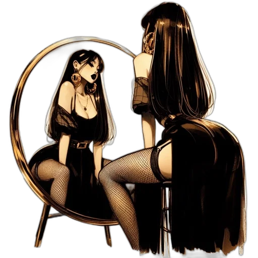 dress, mask, hair, face transparent PNG cut-out