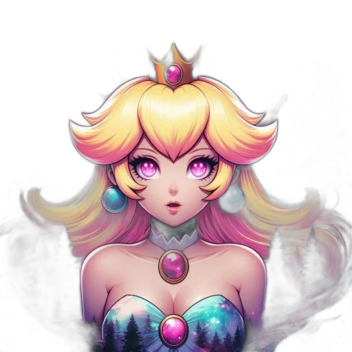 crown, dress, staff, fantasy art transparent PNG cut-out