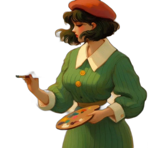 staff, dress, hat, jewelry transparent PNG cut-out