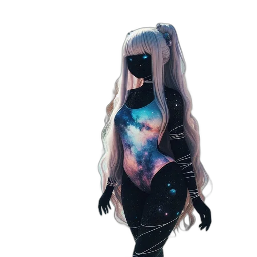 dress, creature, mask, hair transparent PNG cut-out