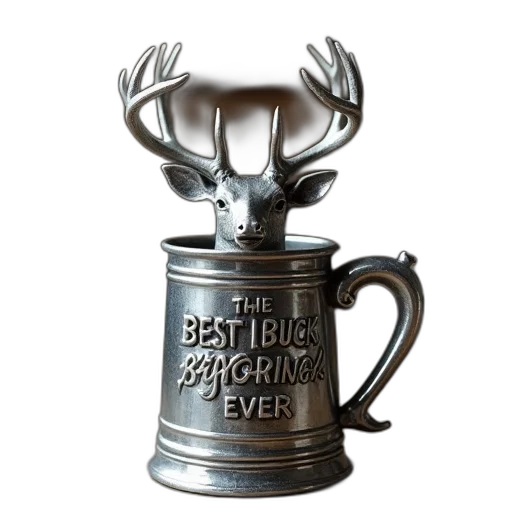 crown, silver, mug, deer transparent PNG cut-out