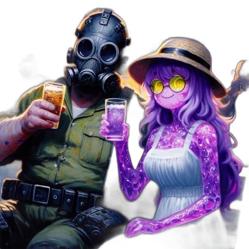 mask, weapon, bottle, concept art transparent PNG cut-out