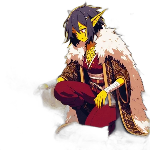 dragon, jacket, staff, concept art transparent PNG cut-out