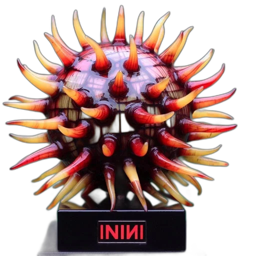 spiky, spherical, sculpture, gradient transparent PNG cut-out
