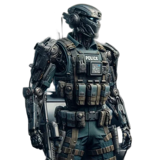 robot, dress, weapon, jacket transparent PNG cut-out
