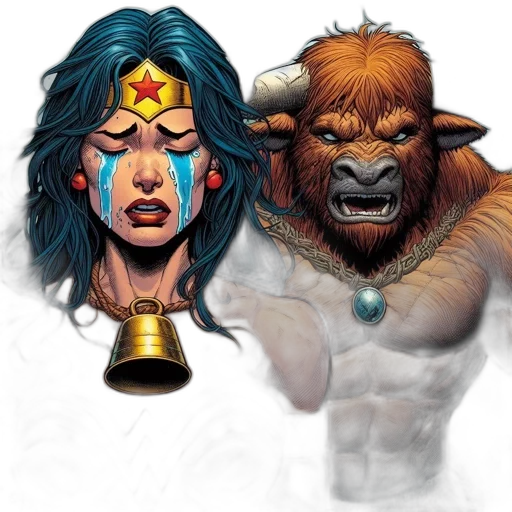 concept art, comic book art, fantasy art, two transparent PNG cut-out