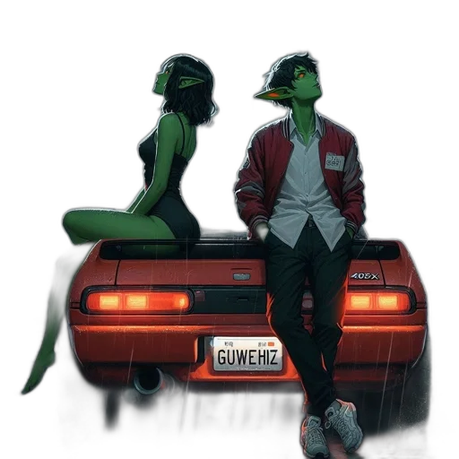 car, jacket, concept art, comic book art transparent PNG cut-out