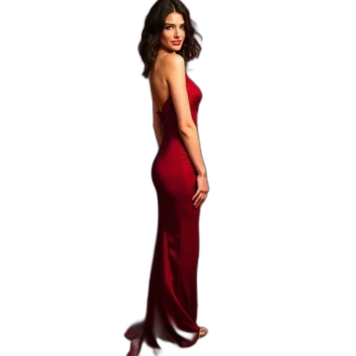 dress, photorealistic, concept art, red transparent PNG cut-out
