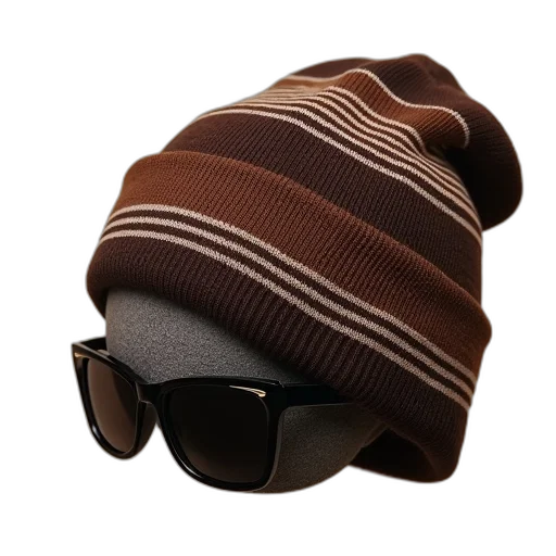 hat, jacket, 3d render, earth tones transparent PNG cut-out