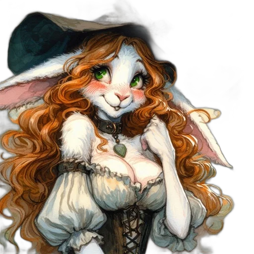 dress, hat, fantasy art, concept art transparent PNG cut-out