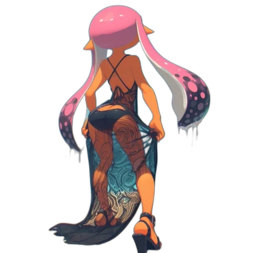 dress, creature, staff, hat transparent PNG cut-out