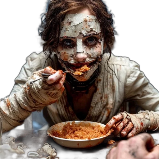 food, face, mask, photorealistic transparent PNG cut-out