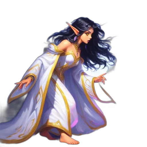 sword, staff, dress, fantasy art transparent PNG cut-out