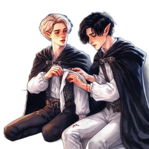 sword, staff, jacket, fantasy art transparent PNG cut-out