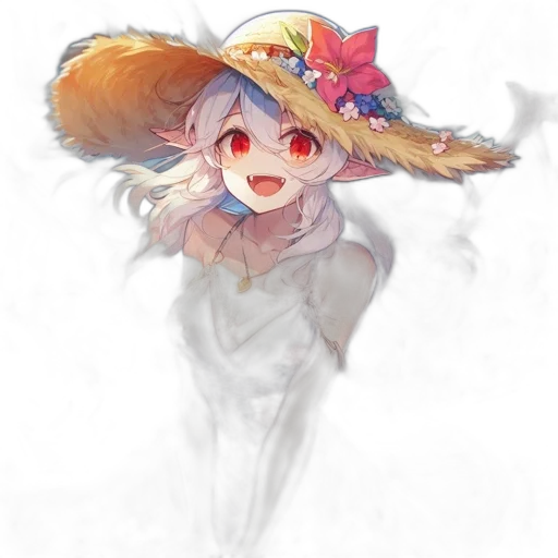 hat, staff, flower, weapon transparent PNG cut-out