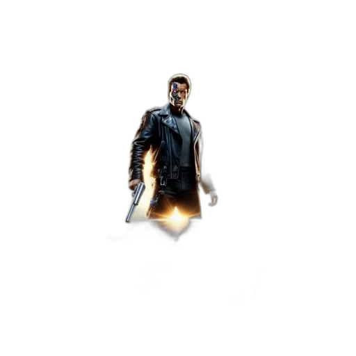 jacket, weapon, staff, robot transparent PNG cut-out