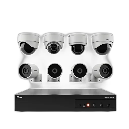 collection, six, surveillance, cameras transparent PNG cut-out