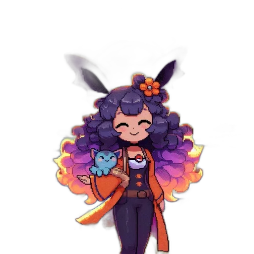 staff, creature, hair, jacket transparent PNG cut-out