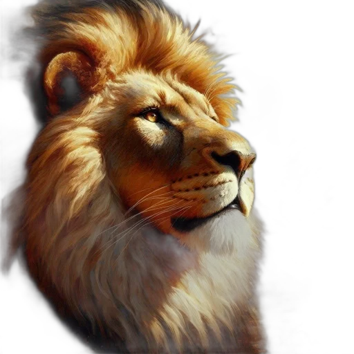 animal, crown, photorealistic, oil painting transparent PNG cut-out