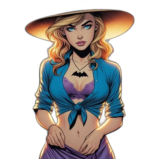 staff, hat, comic book art, concept art transparent PNG cut-out