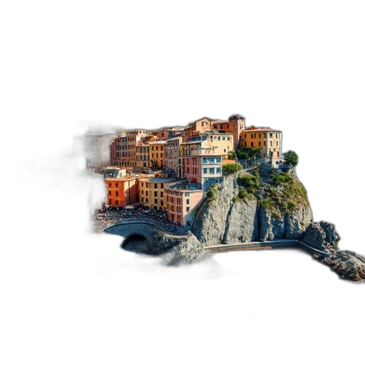 building, umbrella, photorealistic, 3d render transparent PNG cut-out