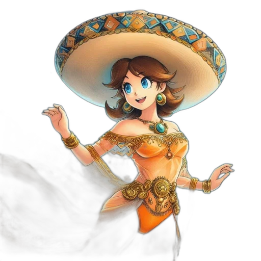 hat, staff, dress, weapon transparent PNG cut-out
