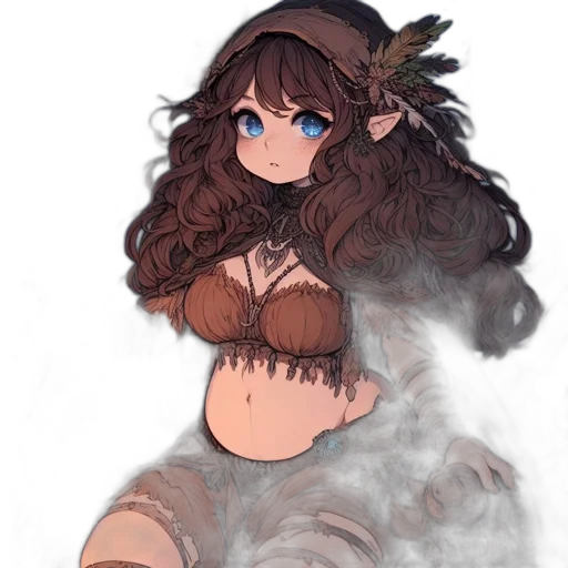 dress, mask, creature, hair transparent PNG cut-out