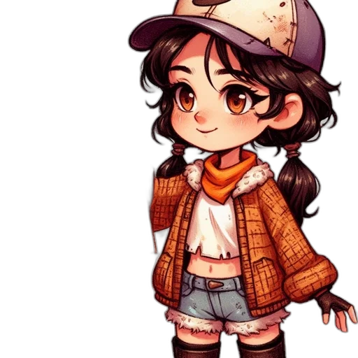 hat, jacket, cartoon, pixel art transparent PNG cut-out